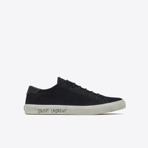 Slightly worn YSL Malibu low top Sneakers in canvas and leather.